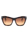 Tom Ford Clip-on Sunglasses In Brown