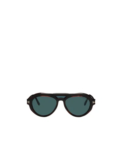 Tom Ford Clip-on Sunglasses In Green