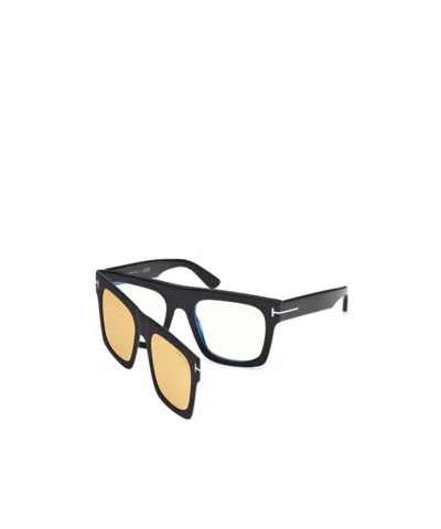 Tom Ford Clip-on Sunglasses In Yellow
