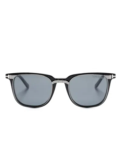 Tom Ford Clip Wayfarer-frame Sunglasses In 黑色