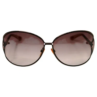 Pre-owned Tom Ford "cl�mence" Oversized Gradient Metallic Framed Sunglasses In Brown