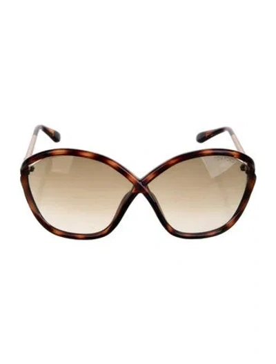 Pre-owned Tom Ford Clothilde Oversize Sunglasses In Brown