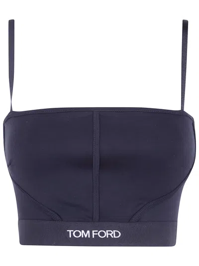 Tom Ford Modal Top Adjustable Straps Fitted Silhouette In Blue
