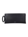 Tom Ford Aura Leather Clutch Bag With Lettering Logo On The Front