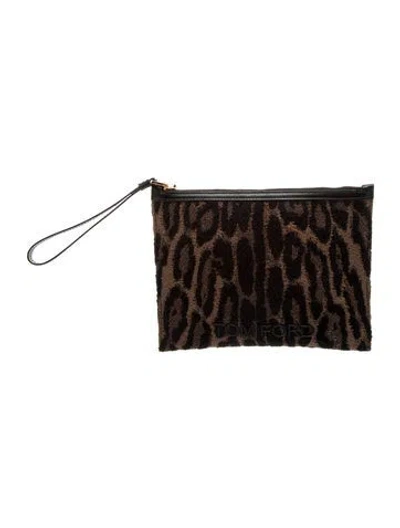 Pre-owned Tom Ford Clutch Medium W/ Tags In Brown