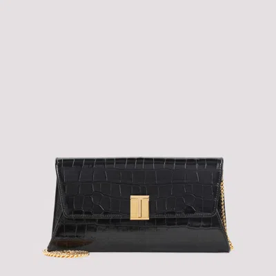 Tom Ford Leather Clutch Nobile With Embossed Crocodile Leather In Pink