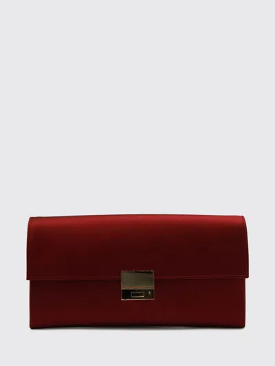 Tom Ford Satin-finish Push-lock Clutch Bag In Burgundy