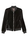 Tom Ford Velvet Zip-front Bomber Jacket In Gray