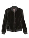 Tom Ford Velvet Zip-front Bomber Jacket In Gray