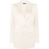 Tom Ford Wool Blend Twill Blazer In Beige