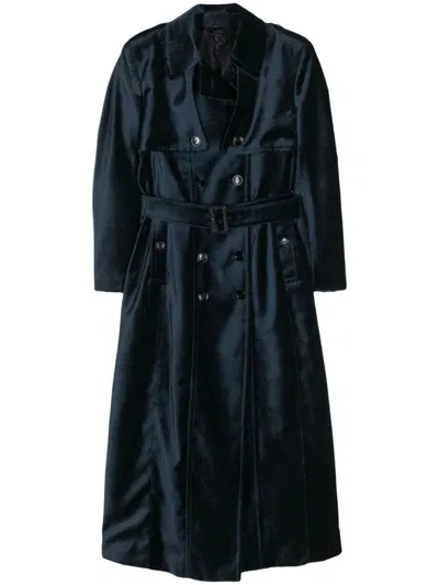 Tom Ford Trench Coat With Belt In Blue