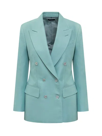 Tom Ford Double-breasted Blazer In Blue