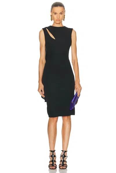 Tom Ford Cutout Shoulder Crepe Jersey Cocktail Dress In Black