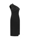 Tom Ford Mini Dress One Shoulder Crystal Brooch In Black