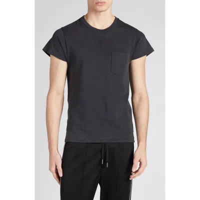 Tom Ford Cold Dye Cotton Pocket T-shirt In Charcoal