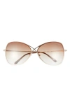 Tom Ford Colette 63mm Oversized Sunglasses In Neutral