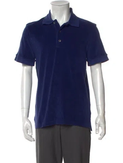 Pre-owned Tom Ford Collar Short Sleeve Polo Shirt In Blue