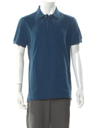 Pre-owned Tom Ford Collar Short Sleeve Polo Shirt In Blue