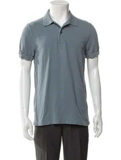 Pre-owned Tom Ford Collar Short Sleeve Polo Shirt In Blue