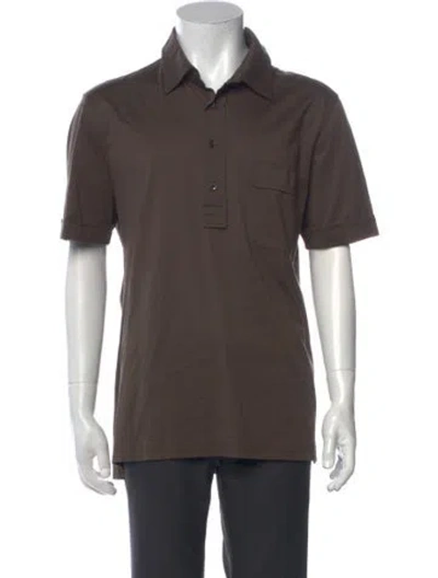 Pre-owned Tom Ford Collar Short Sleeve Polo Shirt In Green