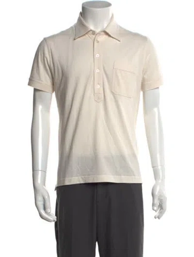 Pre-owned Tom Ford Collar Short Sleeve Polo Shirt In Neutrals