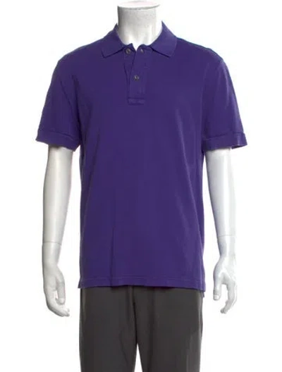 Pre-owned Tom Ford Collar Short Sleeve Polo Shirt In Purple