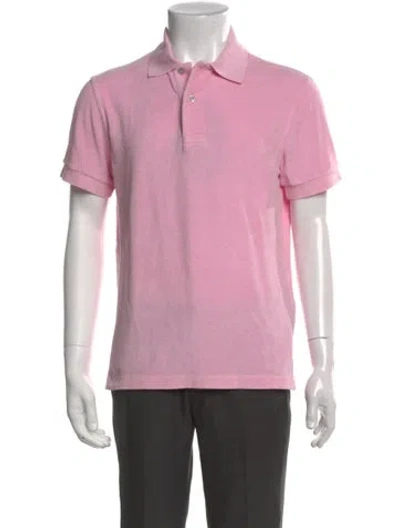 Pre-owned Tom Ford Collar Short Sleeve Polo Shirt W/ Tags In Pink