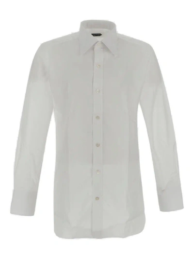 Tom Ford Collared Button In White