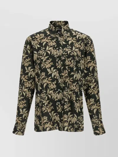 TOM FORD COLLARED SHIRT WITH FLORAL PATTERN AND LONG SLEEVES