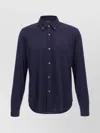 Tom Ford Collared Shirt With Front Pocket And Long Sleeves In Blue