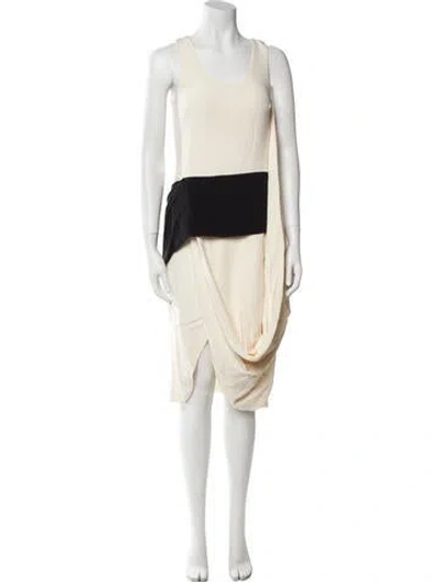 Pre-owned Tom Ford Colorblock Pattern Midi Length Dress In Neutral
