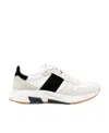 Tom Ford Leather And Fabric Low-top Sneakers In White