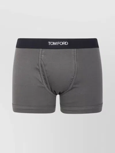 Tom Ford Comfortable Mid-rise Boxer Briefs Pouch In Black
