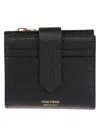 Tom Ford Compact Black Soft Grain Leather Wallet With Secure Snap Closure In Black