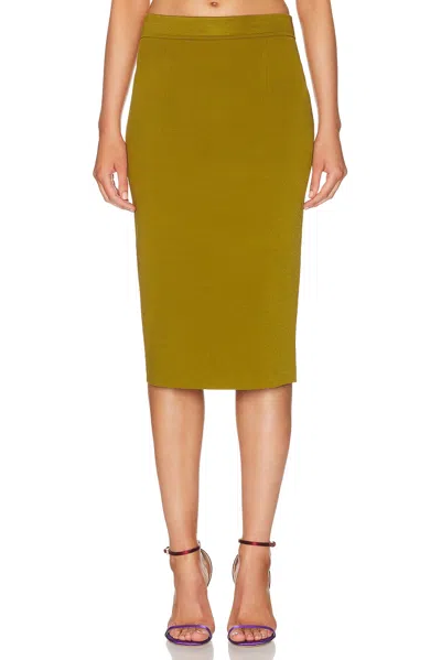 Tom Ford Compact Double Face Pencil Skirt In Olivine Green