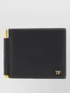 Tom Ford Compact Grain Wallet Gold Tone Hardware In Black