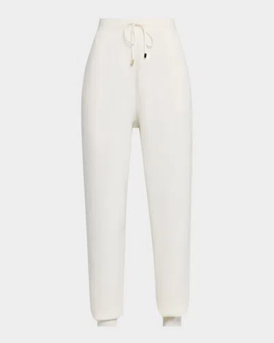Tom Ford Compact Merino Cashmere Joggers In White