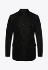 Tom Ford Long-sleeved Button-up Jacket In Black