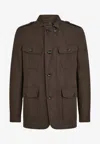 Tom Ford Compact Nylon Field Jacket In Brown