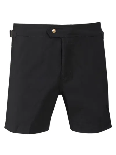 Tom Ford Compact Poplin Swim Short Trousers Black