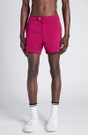 Tom Ford Compact Poplin Swim Trunks In Dp540 Fuschia