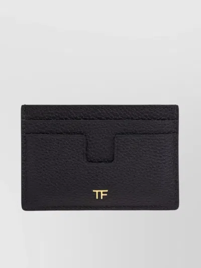 Tom Ford Compact Textured Card Holder With Beveled Edges