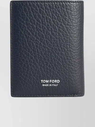 Tom Ford Compact Textured Leather Cardholder In Black