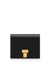 Tom Ford Natural Grain Leather Padlock Compact Wallet In Black