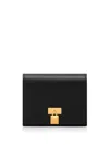 Tom Ford Natural Grain Leather Padlock Compact Wallet In Black