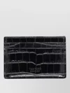 Tom Ford Compact Wallet Crocodile Embossed Texture In Black