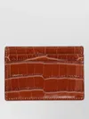 Tom Ford Compact Wallet Crocodile Embossed Texture In Brown