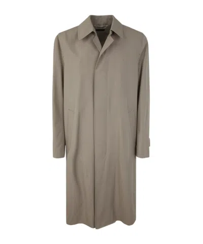 Tom Ford Concealed-fastening Trench Coat In Gray