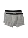 Tom Ford Set Of 2 Logo-waistband Cotton Boxer Briefs Clothing In Gray