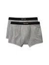 Tom Ford Set Of 2 Logo-waistband Cotton Boxer Briefs Clothing In Gray